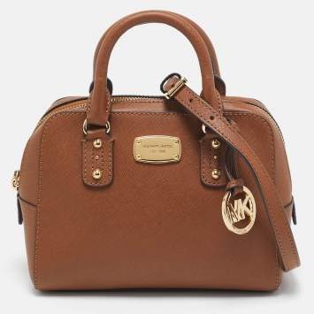 Pre Owned Michael Kors Brown Leather Mini Satchel