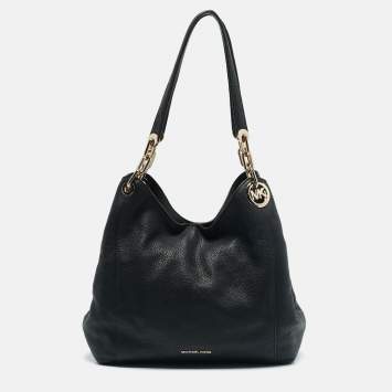 Michael Kors Black Leather Large Lillie Shoulder Bag