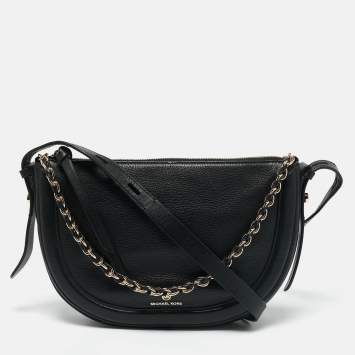 Michael Kors Black Leather Medium Jagger Shoulder Bag