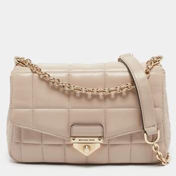 Michael Kors Light Pink Quilted Leather Large Soho Shoulder Bag