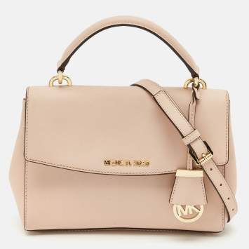 Michael Kors Pink Leather Small Ava Top Handle Bag