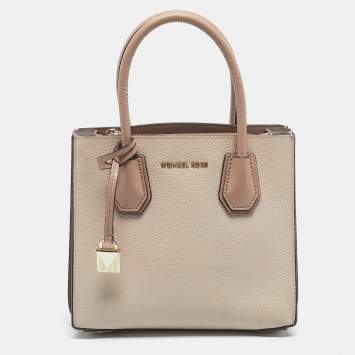 Pre Owned Michael Kors Light Pink Leather Mini Mercer Tote