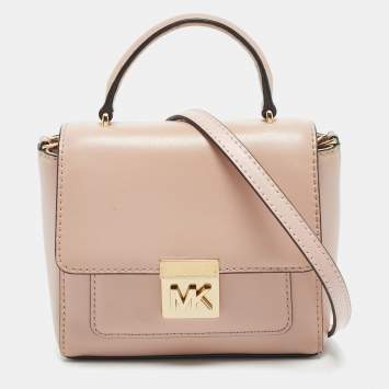 Pre Owned Michael Kors Pink Leather Mindy Top Handle Bag