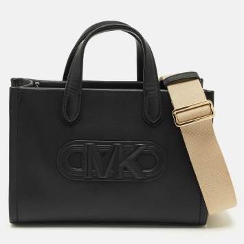 Pre Owned Michael Kors Black Leather Gigi Tote