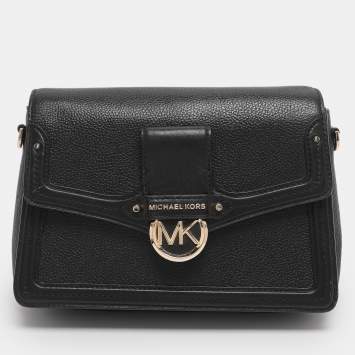 Pre Owned Michael Kors Black Leather Medium Jessie Shoulder Bag