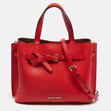 مملوكة مسبقًا Michael Kors Emilia Large Red Leather Tote