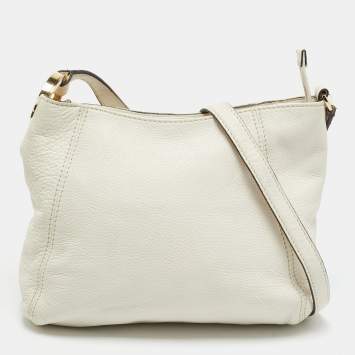 Pre Owned Michael Kors Off White Leather Hobo