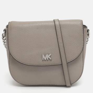 مملوكة مسبقًا Michael Kors Mott Grey Leather Crossbody Bag