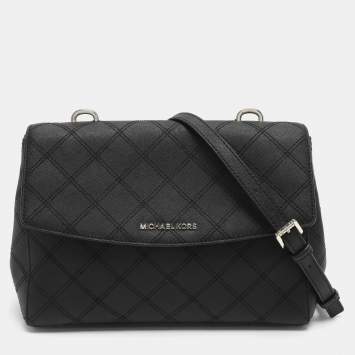 Pre Owned Michael Kors Ava Medium Black Saffiano Leather Top Handle Bag