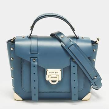 مملوكة مسبقًا Michael Kors Manhattan Medium Blue Leather Top Handle Bag