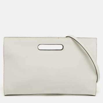 مملوكة مسبقًا Michael Kors Tilda Cut Out White Leather Clutch Bag