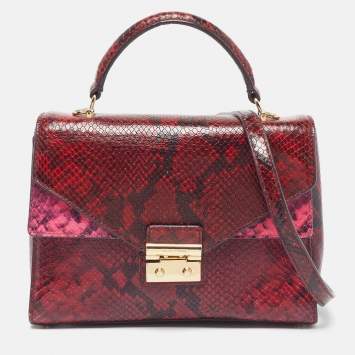 مملوكة مسبقًا حقيبة مايكل كورس يد علوية جلد وقماش مقوى شهير بني صالون