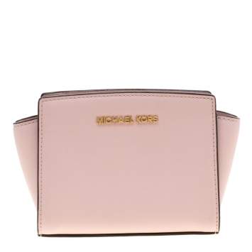 Pre Owned Michael Kors Pink Leather Mini Selma Crossbody Bag