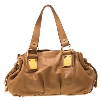 Pre Owned Michael Kors Brown Leather Satchel 