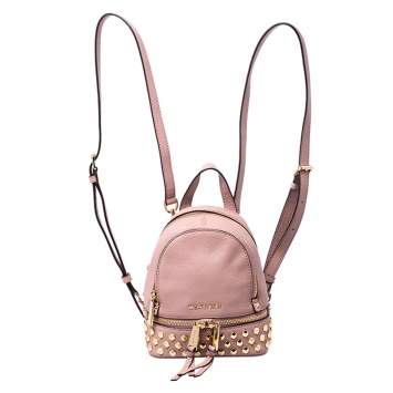 Pre Owned Michael Kors Beige Leather Mini Studded Rhea Backpack