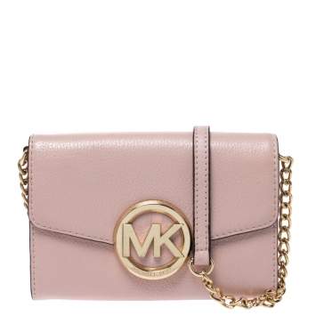 Pre Owned Michael Kors Pink Leather Crossbody Bag