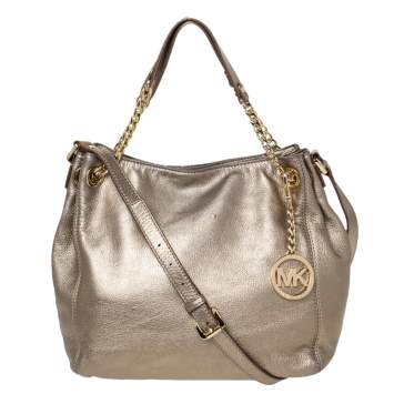 Pre Owned MICHAEL Michael Kors Metallic Leather Chain Shoulder Bag