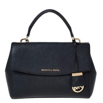 Pre Owned Michael Kors Black Leather Small Ava Top Handle Bag
