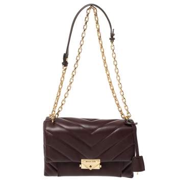 Pre Owned Michael Kors Burgundy Leather Medium Cece Shoulder Bag
