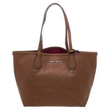 Pre Owned Michael Kors Brown Leather Candy Reversible Tote