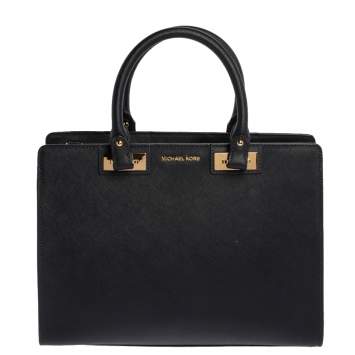 Pre Owned Michael Kors Navy Blue Leather Large Quinn Satchel