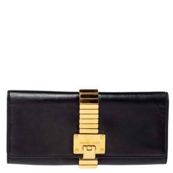 Pre Owned Michael Kors Black Leather Hadley Clutch