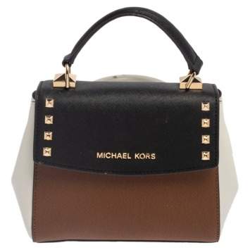 Pre Owned Michael Kors Tri Color Leather Mini Karla Top Handle Bag