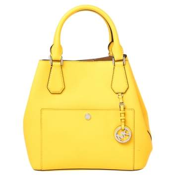 Pre Owned Michael Kors Yellow Saffiano Leather Greenwich Tote