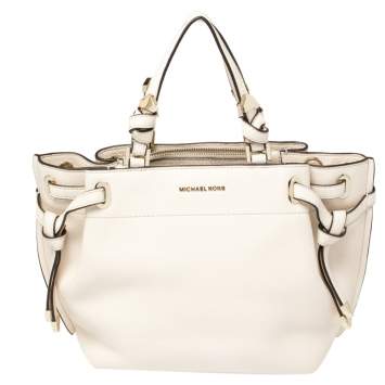 Pre Owned Michael Kors Cream Leather Greta Shoulder Bag