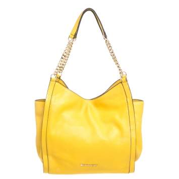 Pre Owned Michael Kors Mustard Leather Newbury Shoulder Bag
