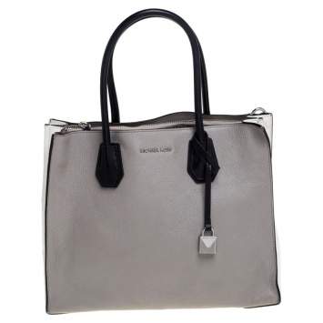 Pre Owned Michael Michael Kors Tri Color Leather Large Mercer Tote