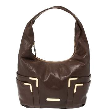 Pre Owned Michael Kors Brown Leather Hobo 