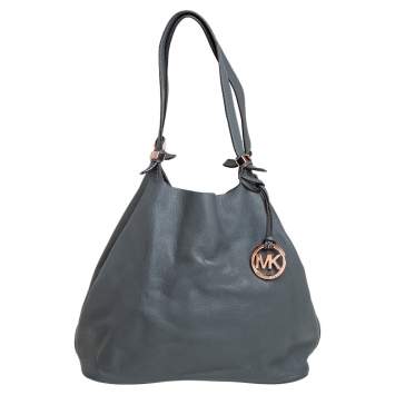 Pre Owned Michael Kors Grey Leather Tote