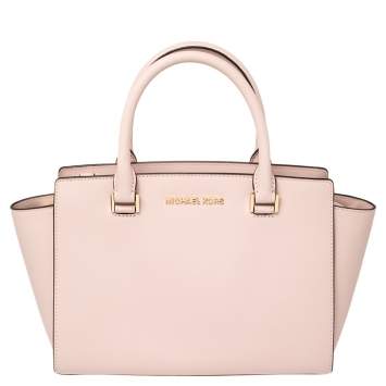 Pre Owned Michael Kors Pink Saffiano Leather Medium Selma Tote