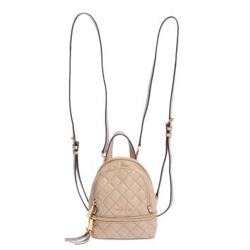 Pre Owned Michael Kors Beige Quilted Leather Rhea Backpack