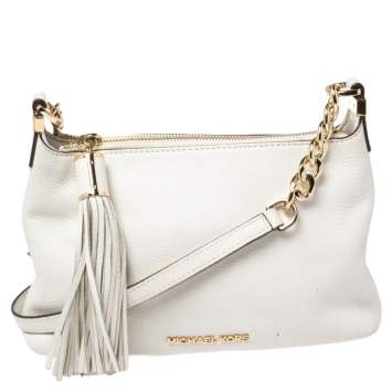 Pre Owned Michael Kors Off White Leather Weston Crossbody Bag