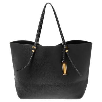Pre Owned  Michael Kors Black Leather Shopper Tote