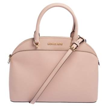 Pre Owned Michael Kors Pink Leather Large Emmy Dome Satchel