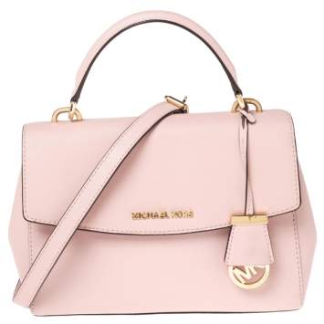 Pre Owned Michael Kors Pink Leather Small Ava Top Handle Bag