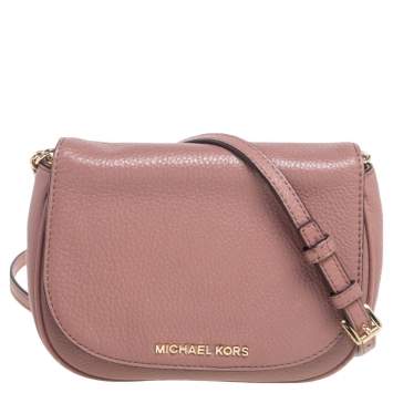 Pre Owned Michael Kors Old Rose Leather Flap Chain Crossbody Bag