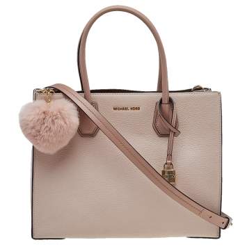 Pre Owned Michael Kors Beige Leather Large Mercer Tote