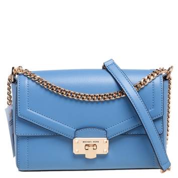 Pre Owned Michael Kors Blue Leather Kinsley Shoulder bag