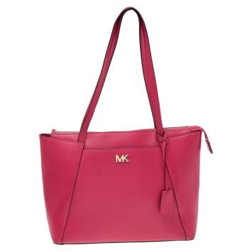 Pre Owned Michael Kors Fuchsia Leather Medium Maddie Tote