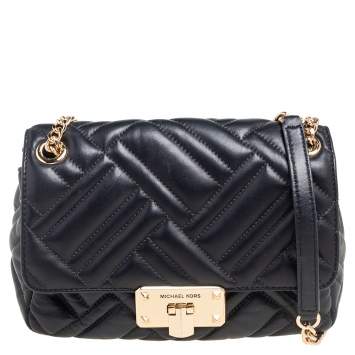 Pre Owned Michael Kors Black Quilted Leather Vivianne Shoulder Bag