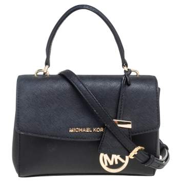 Pre Owned Michael Kors Black Leather Mini Ava Crossbody Bag