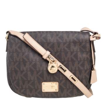 Pre Owned Michael Kors Monogram Coated Canvas Hamilton Shoulder Bag