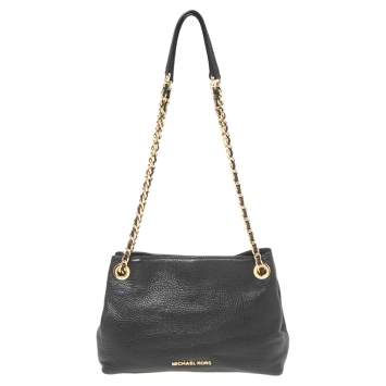 Pre Owned MICHAEL Michael Kors Black Leather Jet Set Chain Shoulder Bag
