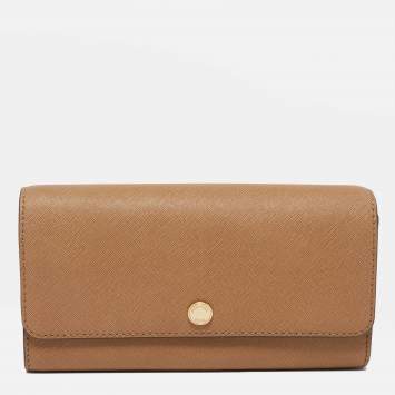 Pre Owned Michael Kors Beige Saffiano Leather Wallet