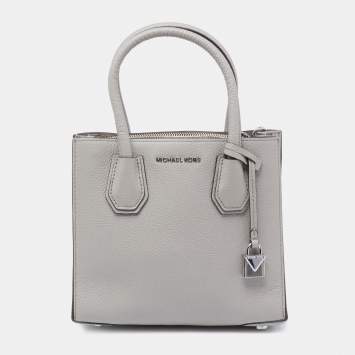 Pre Owned Michael Kors Grey Leather Mercer Tote
