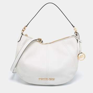 Pre Owned Michael Kors White Leather Bedford Hobo